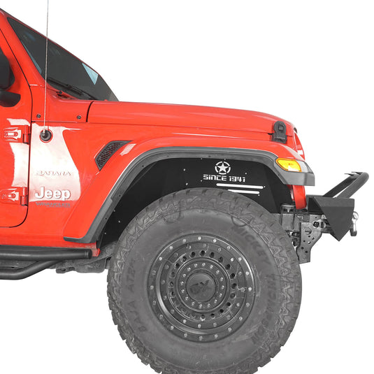 Hooke Road Front & Rear Fender Liners(18-23 Jeep Wrangler EXCL 19 Unlimited Sport & 21 Rubicon Unlimited)
