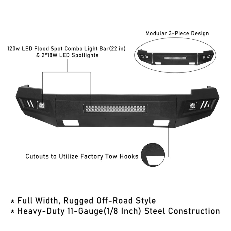 Load image into Gallery viewer, Hooke Road Front Bumper HR(07-13 Chevy Silverado 1500 Gen 2)
