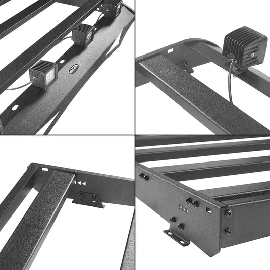 HookeRoad Full Width Front Bumper / Back Bumper / Roof Rack for 2014-2021 Toyota Tundra Crewmax b5000+b5003+b5004 22