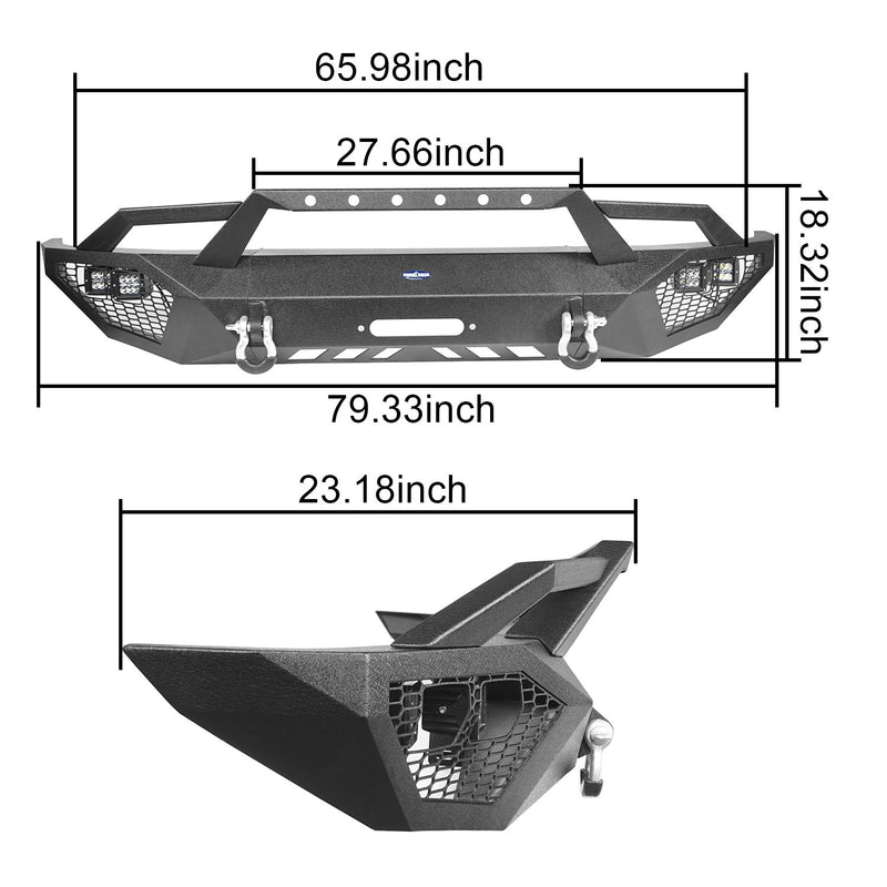 Load image into Gallery viewer, HookeRoad Full Width Front Bumper / Back Bumper / Roof Rack for 2014-2021 Toyota Tundra Crewmax b5000+b5003+b5004 26
