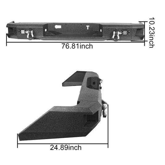 HookeRoad Full Width Front Bumper / Back Bumper / Roof Rack for 2014-2021 Toyota Tundra Crewmax b5000+b5003+b5004 27