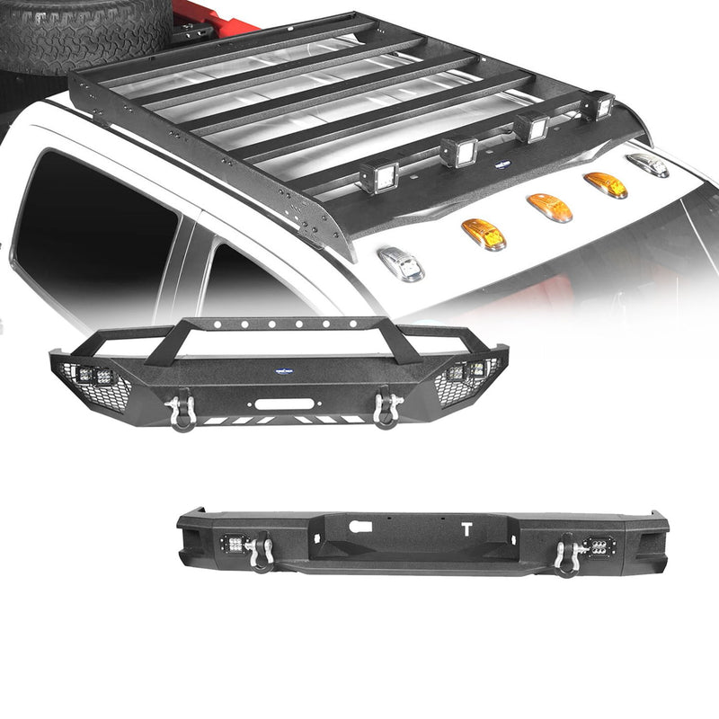 Load image into Gallery viewer, HookeRoad Full Width Front Bumper / Back Bumper / Roof Rack for 2014-2021 Toyota Tundra Crewmax b5000+b5003+b5004 2

