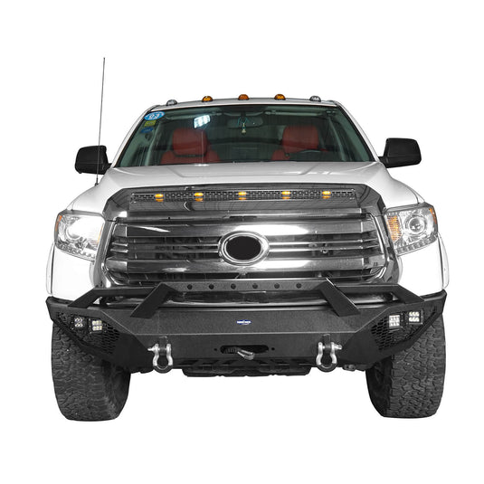 HookeRoad Full Width Front Bumper / Back Bumper / Roof Rack for 2014-2021 Toyota Tundra Crewmax b5000+b5003+b5004 5