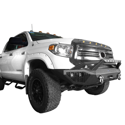 HookeRoad Full Width Front Bumper / Back Bumper / Roof Rack for 2014-2021 Toyota Tundra Crewmax b5000+b5003+b5004 6