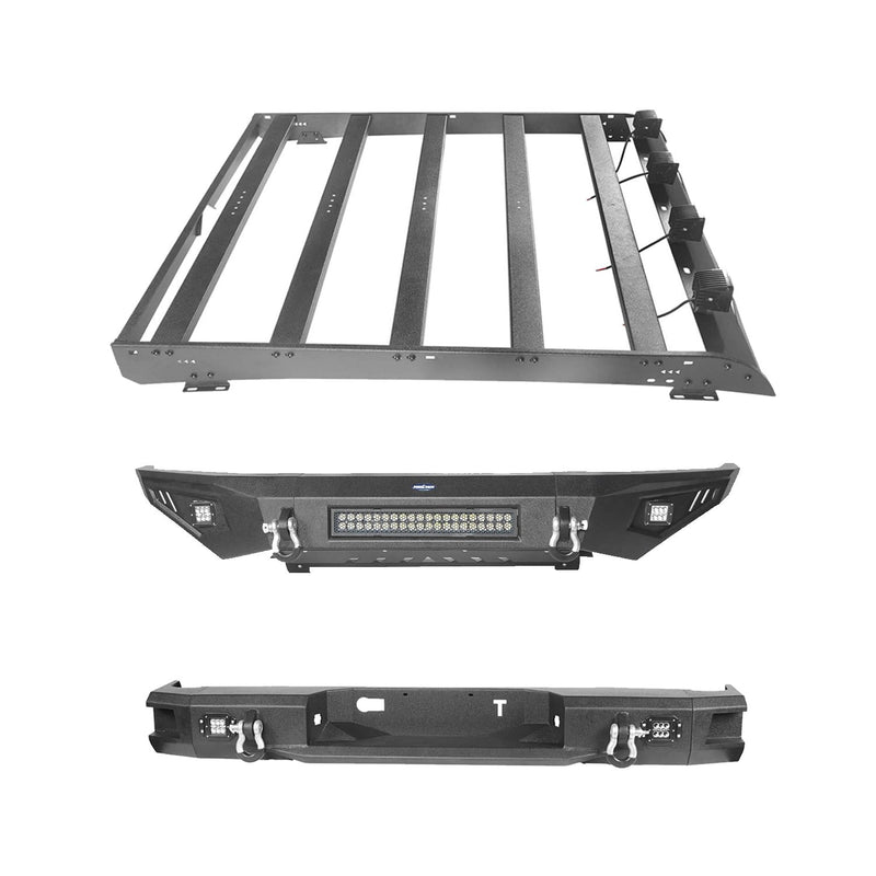 Load image into Gallery viewer, HookeRoad Full Width Front Bumper / Back Bumper / Roof Rack for 2014-2021 Toyota Tundra Crewmax b5001+b5003+b5004 3
