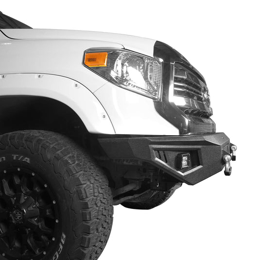HookeRoad Full Width Front Bumper / Back Bumper / Roof Rack for 2014-2021 Toyota Tundra Crewmax b5001+b5003+b5004 5