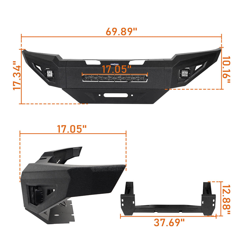 Load image into Gallery viewer, HookeRoad Toyota Tacoma Front Bumper w/Winch Plate for 2005-2011 Toyota Tacoma b4019-12
