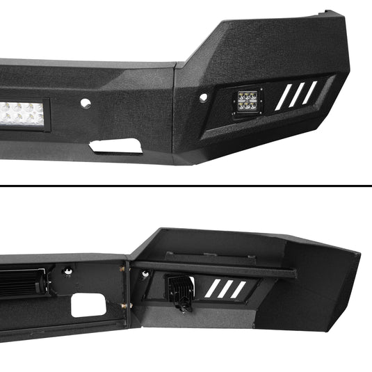 Silverado Front Bumper & Rear Bumper Combo w/LED Lights For Chevy Silverado 1500 - Hooke Road