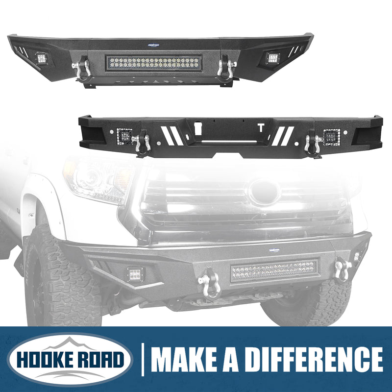Load image into Gallery viewer, HookeRoad Front Bumper &amp; Full Width Rear Bumper for 2014-2021 Toyota Tundra b5001+b5002 1

