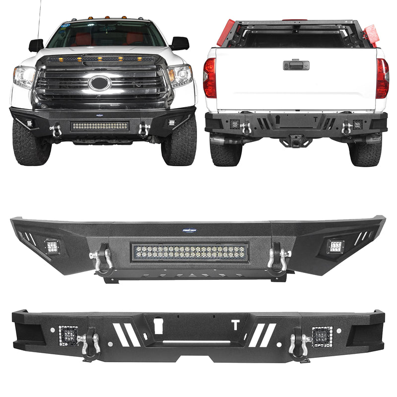 Load image into Gallery viewer, HookeRoad Front Bumper &amp; Full Width Rear Bumper for 2014-2021 Toyota Tundra b5001+b5002 2
