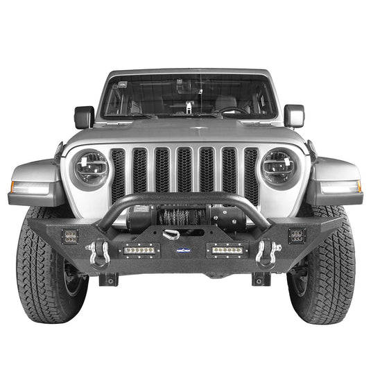 Hooke Road Front Bumper & Rear Bumper w/Tire Carrier(18-23 Jeep Wrangler JL)