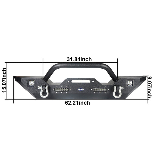 Hooke Road Front Bumper & Rear Bumper w/Tire Carrier(18-23 Jeep Wrangler JL)