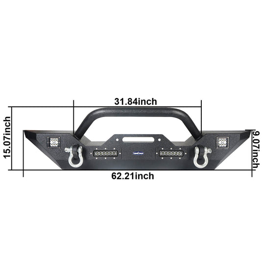 Hooke Road Front Bumper & Rear Bumper w/Tire Carrier(18-24 Jeep Wrangler JL)