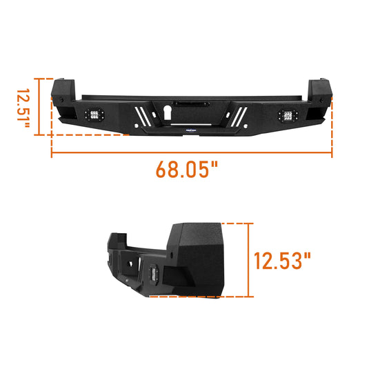 HookeRoad Tacoma Front & Rear Bumpers Combo for 2016-2023 Toyota Tacoma 3rd Gen b42014204-14