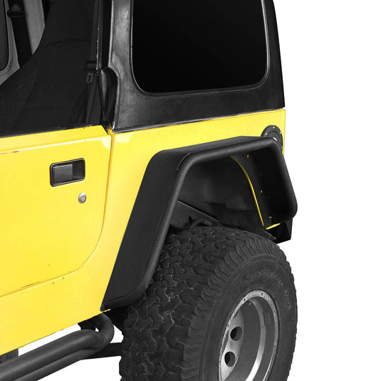 Hooke Road Front & Rear Fender Flares Tubular Fenders(97-06 Jeep Wrangler TJ)