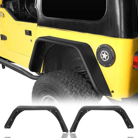 Hooke Road Front & Rear Fender Flares Tubular Fenders(97-06 Jeep Wrangler TJ)