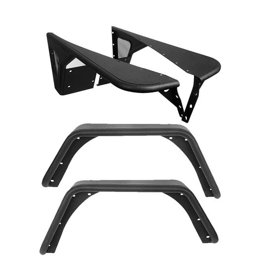 Hooke Road Front & Rear Fender Flares Tubular Fenders(97-06 Jeep Wrangler TJ)