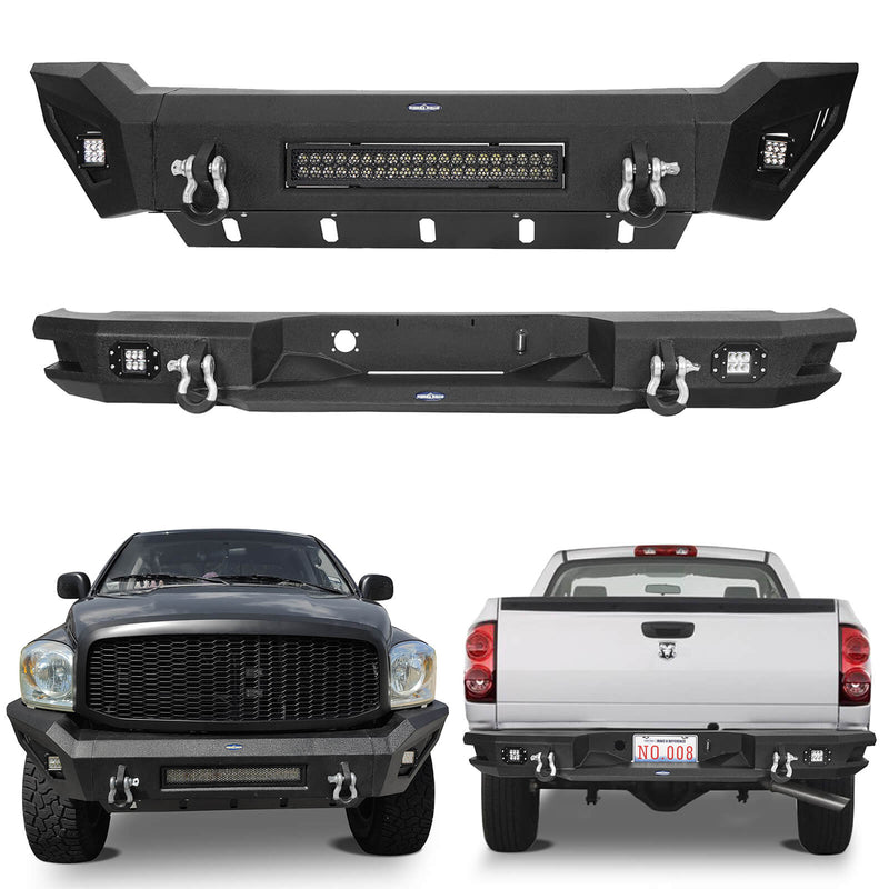 Load image into Gallery viewer, HookeRoad Ram 1500 Full width Front Bumper and Rear Bumper Combo for 2006-2008 Ram1500 BXG65016503-2
