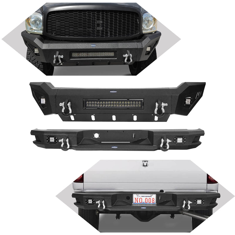 Load image into Gallery viewer, HookeRoad Ram 1500 Full width Front Bumper and Rear Bumper Combo for 2006-2008 Ram1500 BXG65016503-5
