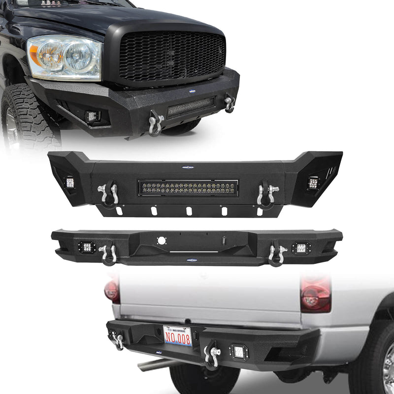 Load image into Gallery viewer, HookeRoad Ram 1500 Full width Front Bumper and Rear Bumper Combo for 2006-2008 Ram1500 BXG65016503-6
