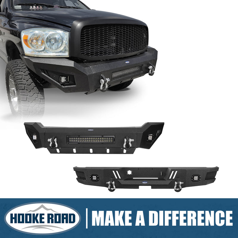 Load image into Gallery viewer, Hooke Road Full Width Front Bumper &amp; Rear Bumper(06-08 Ram 1500) - HR
