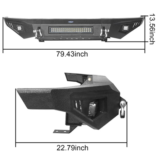 HookeRoad Full Width Front Bumper w/LED Lights for 2014-2021 Toyota Tundra b5000+b5001 15