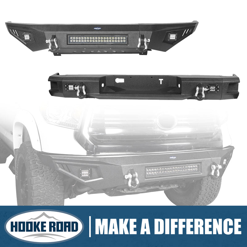 Load image into Gallery viewer, HookeRoad Full Width Front Bumper &amp; Rear Bumper Combo for 2014-2021 Toyota Tundra b5001+b5003 1
