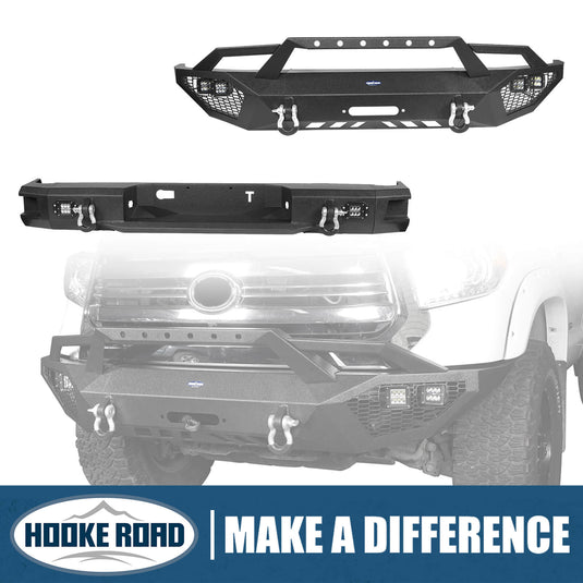 HookeRoad Tundra Full Width Front Bumper & Rear Bumper for 2014-2021 Toyota Tundra b5000+b5003 1