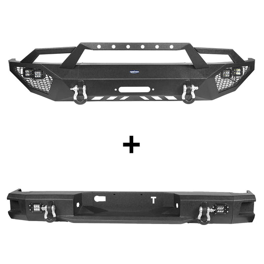 HookeRoad Tundra Full Width Front Bumper & Rear Bumper for 2014-2021 Toyota Tundra b5000+b5003 3