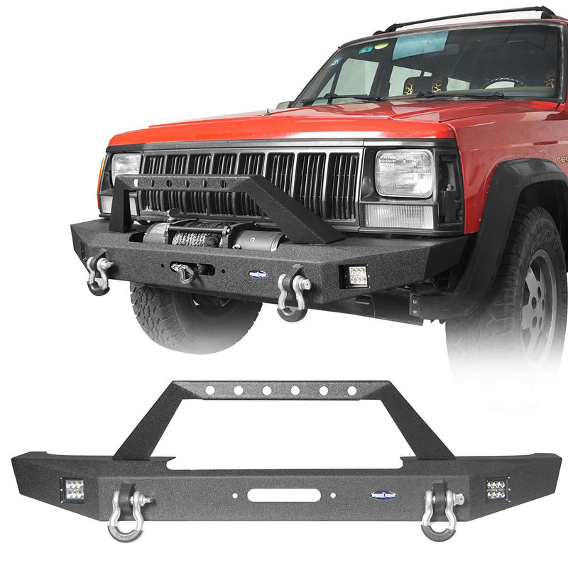 Load image into Gallery viewer, Hooke Road Destroyer Full Width Front Bumper w/ Winch Plate(84-01 Jeep Cherokee XJ)
