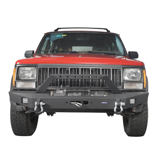 Hooke Road Destroyer Full Width Front Bumper w/ Winch Plate(84-01 Jeep Cherokee XJ)