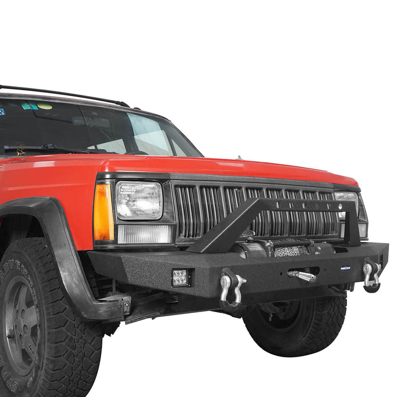 Load image into Gallery viewer, Hooke Road Destroyer Full Width Front Bumper w/ Winch Plate(84-01 Jeep Cherokee XJ)
