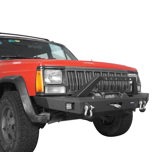 Hooke Road Destroyer Full Width Front Bumper w/ Winch Plate(84-01 Jeep Cherokee XJ)