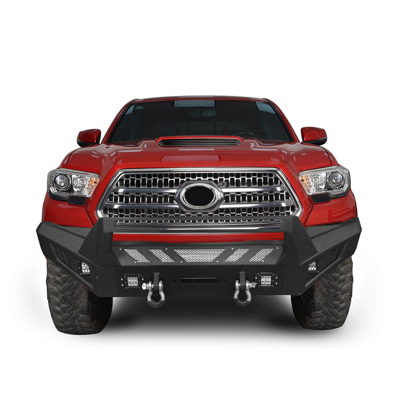 Load image into Gallery viewer, HookeRoad Full-Width Front Bumper with Low-Profile Hoop for 2016-2023 Toyota Tacoma 3rd Gen b4201-4
