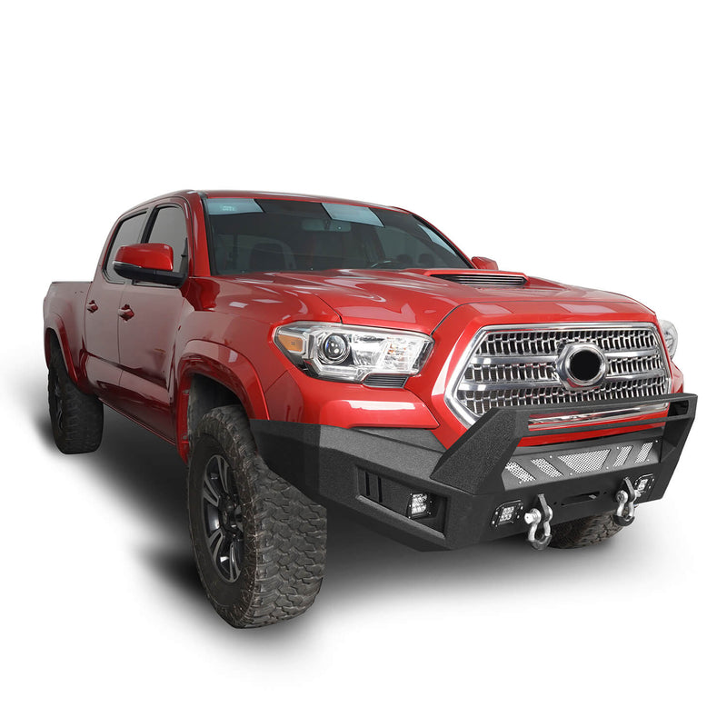 Load image into Gallery viewer, HookeRoad Full-Width Front Bumper with Low-Profile Hoop for 2016-2023 Toyota Tacoma 3rd Gen b4201-5

