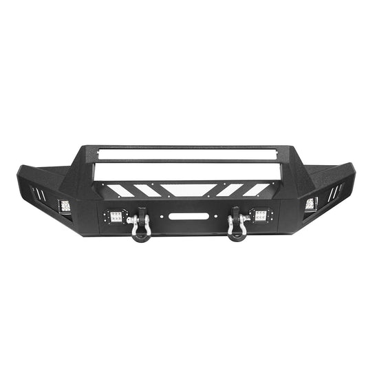 HookeRoad Full-Width Front Bumper with Low-Profile Hoop for 2016-2023 Toyota Tacoma 3rd Gen b4201-6