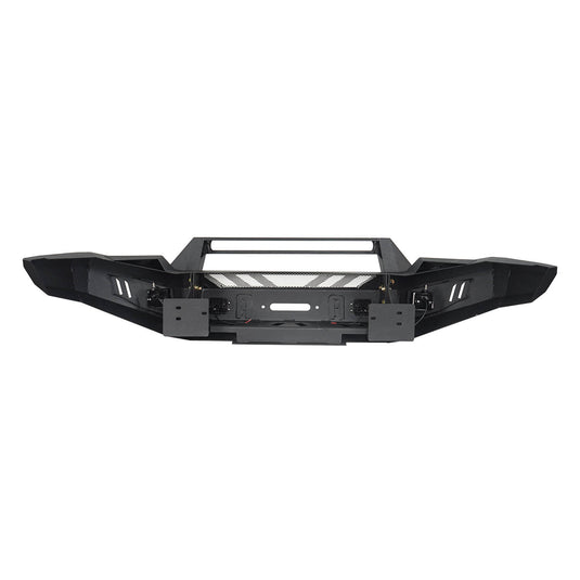 HookeRoad Full-Width Front Bumper with Low-Profile Hoop for 2016-2023 Toyota Tacoma 3rd Gen b4201-7