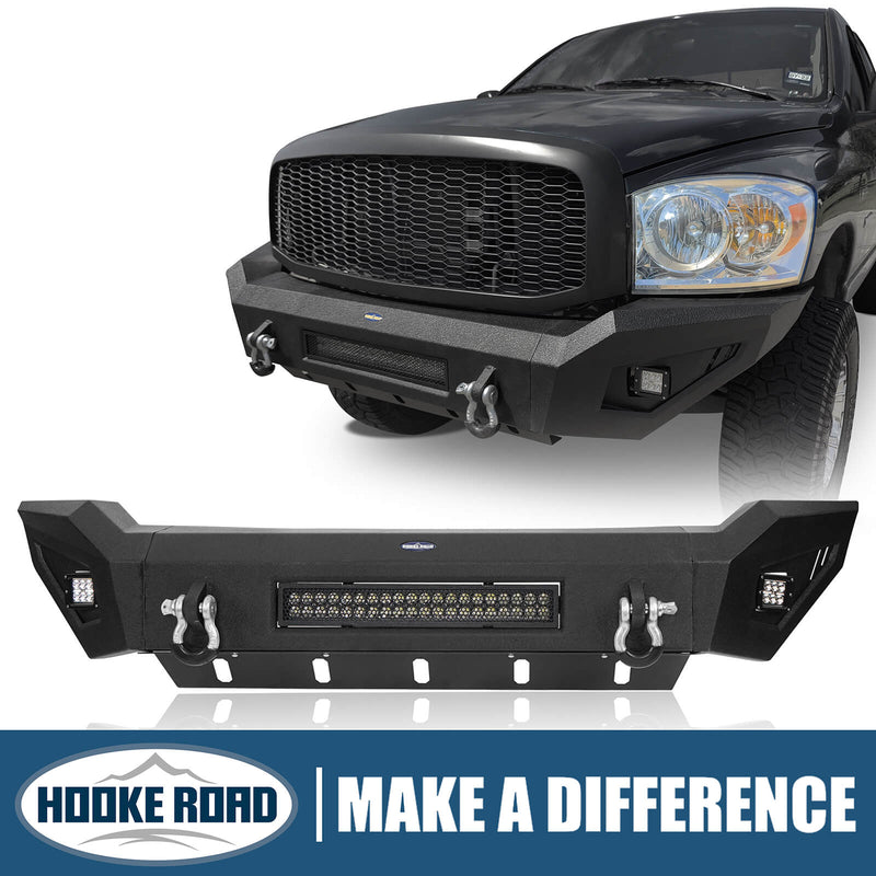 Load image into Gallery viewer, Dodge Ram 1500 Full Width Front Bumper Front Bumper with LED Light Bar for Dodge Ram 1500 BXG6501 1
