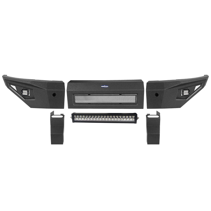 Load image into Gallery viewer, Dodge Ram 1500 Full Width Front Bumper HRⅠFront Bumper w/LED Light Bar for Dodge Ram 1500 Rebel BXG6009 16
