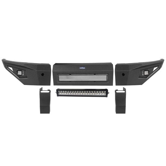 Dodge Ram 1500 Full Width Front Bumper HRⅠFront Bumper w/LED Light Bar for Dodge Ram 1500 Rebel BXG6009 16