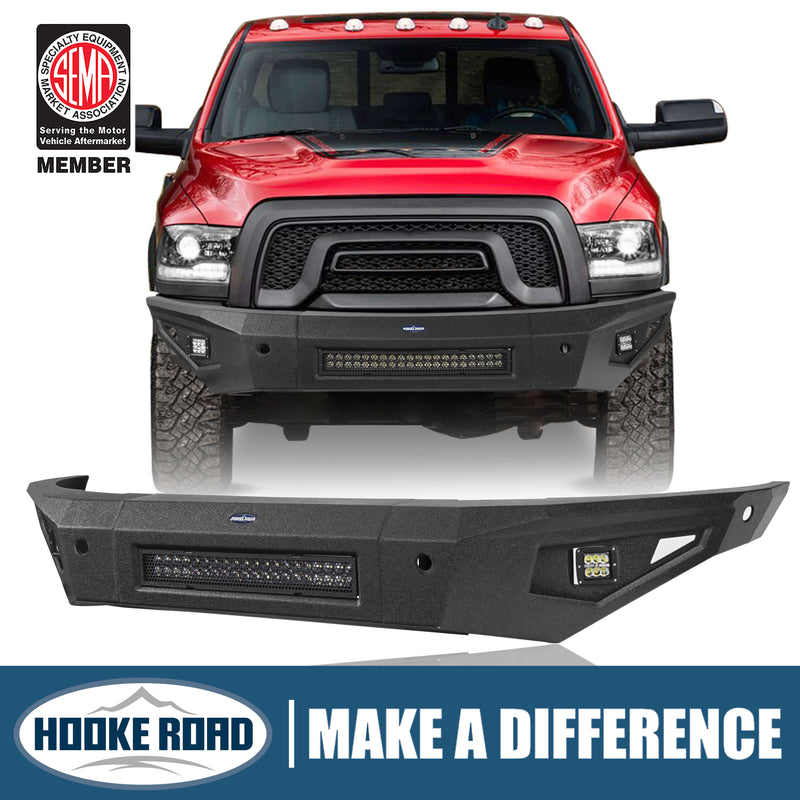 Load image into Gallery viewer, Dodge Ram 1500 Full Width Front Bumper HRⅠFront Bumper w/LED Light Bar for Dodge Ram 1500 Rebel BXG6009 1

