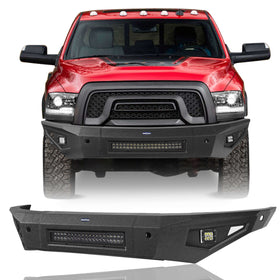 Dodge Ram 1500 Full Width Front Bumper HRⅠFront Bumper w/LED Light Bar for Dodge Ram 1500 Rebel BXG6009 3