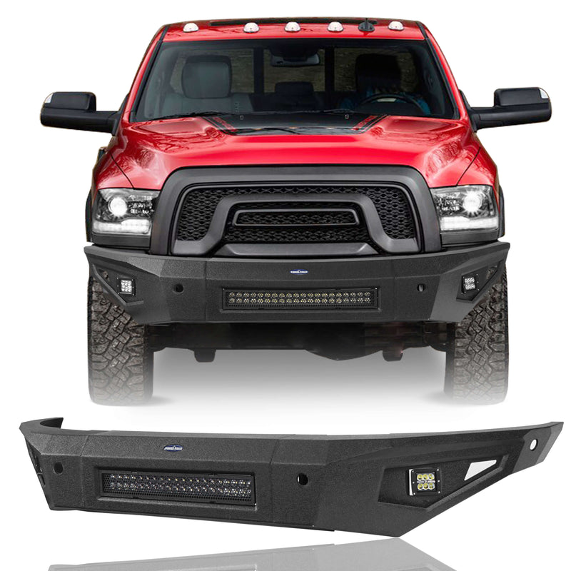 Load image into Gallery viewer, Dodge Ram 1500 Full Width Front Bumper HRⅠFront Bumper w/LED Light Bar for Dodge Ram 1500 Rebel BXG6009 3
