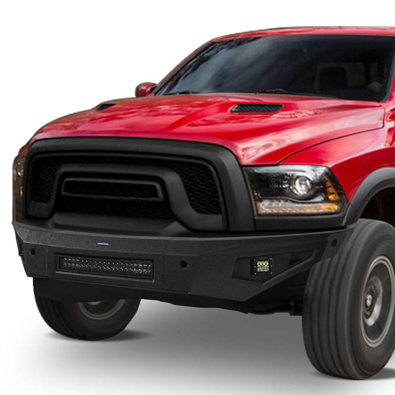 Load image into Gallery viewer, Dodge Ram 1500 Full Width Front Bumper HRⅠFront Bumper w/LED Light Bar for Dodge Ram 1500 Rebel BXG6009 6
