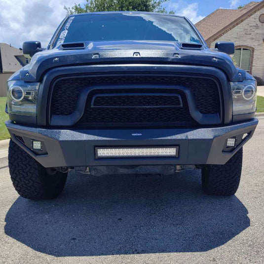 Dodge Ram 1500 Full Width Front Bumper HRⅠFront Bumper w/LED Light Bar for Dodge Ram 1500 Rebel BXG6009 7