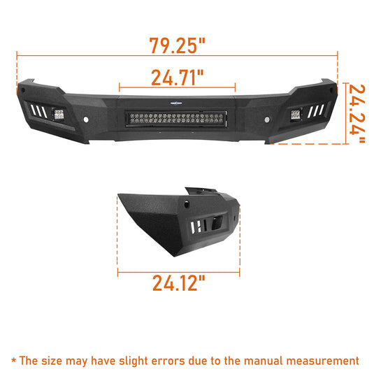 Dodge Ram 1500 Full Width Front Bumper HR Ⅱ Front Bumper w/LED Light Bar for Dodge Ram 1500 Rebel BXG6010 16