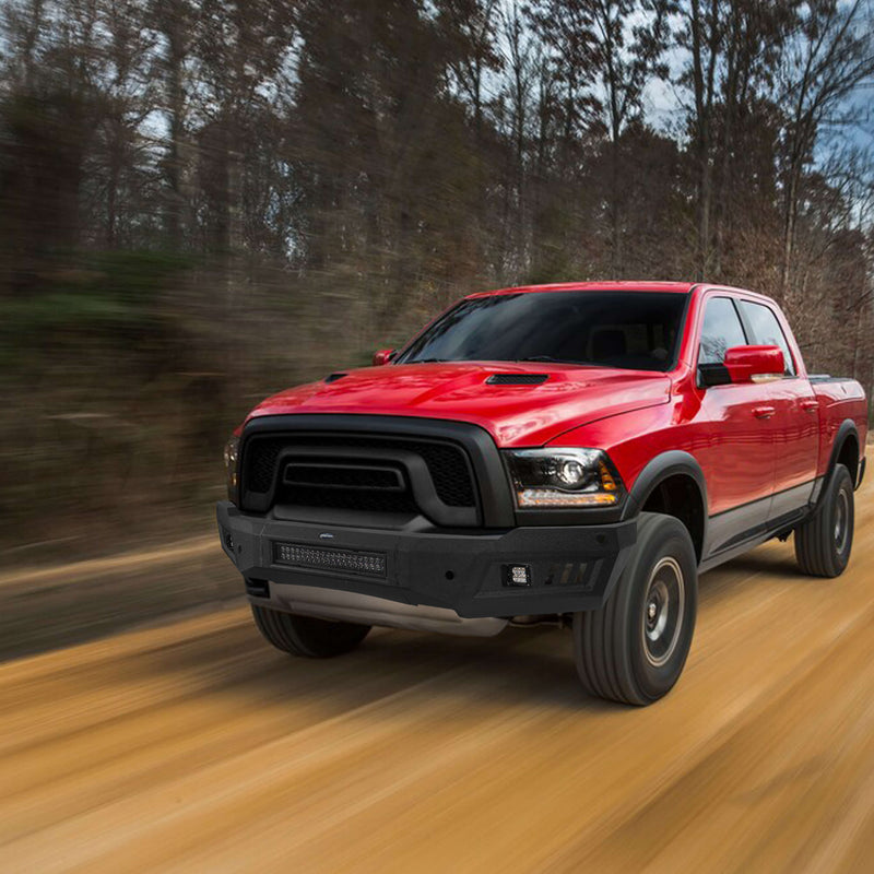 Load image into Gallery viewer, Dodge Ram 1500 Full Width Front Bumper HR Ⅱ Front Bumper w/LED Light Bar for Dodge Ram 1500 Rebel BXG6010 2
