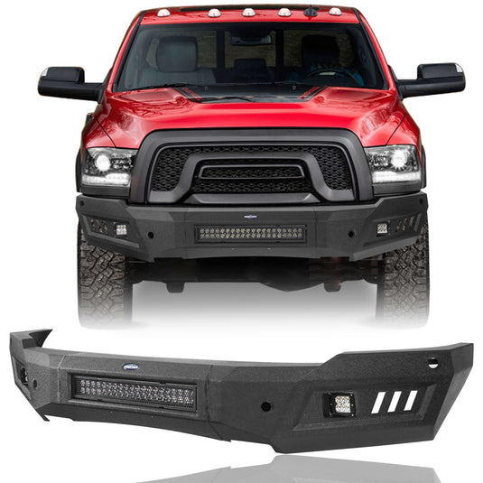 Dodge Ram 1500 Full Width Front Bumper HR Ⅱ Front Bumper w/LED Light Bar for Dodge Ram 1500 Rebel BXG6010 3