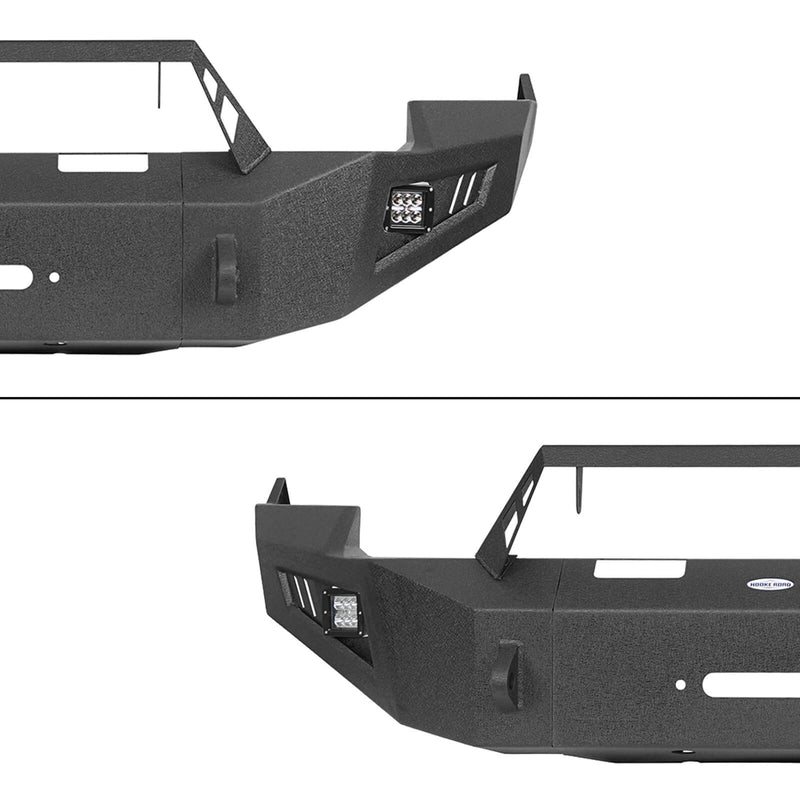 Load image into Gallery viewer, 2009-2012 Ram 1500 Full Width Steel Front Bumper w/ Winch Plate &amp; LED Lights- Hooke Road
