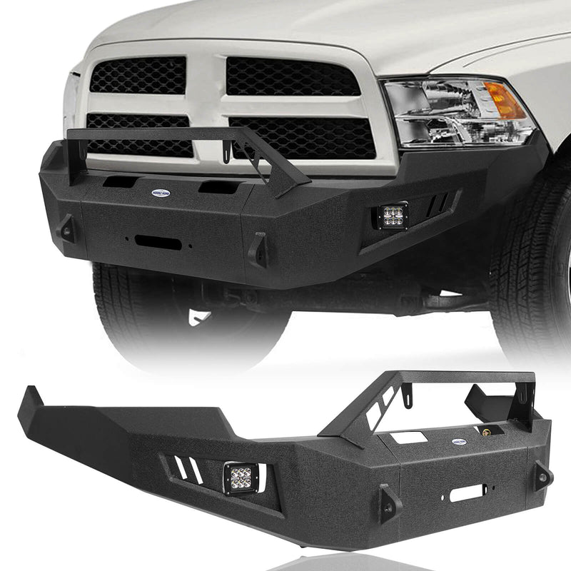 Load image into Gallery viewer, 2009-2012 Ram 1500 Full Width Steel Front Bumper w/ Winch Plate &amp; LED Lights- Hooke Road
